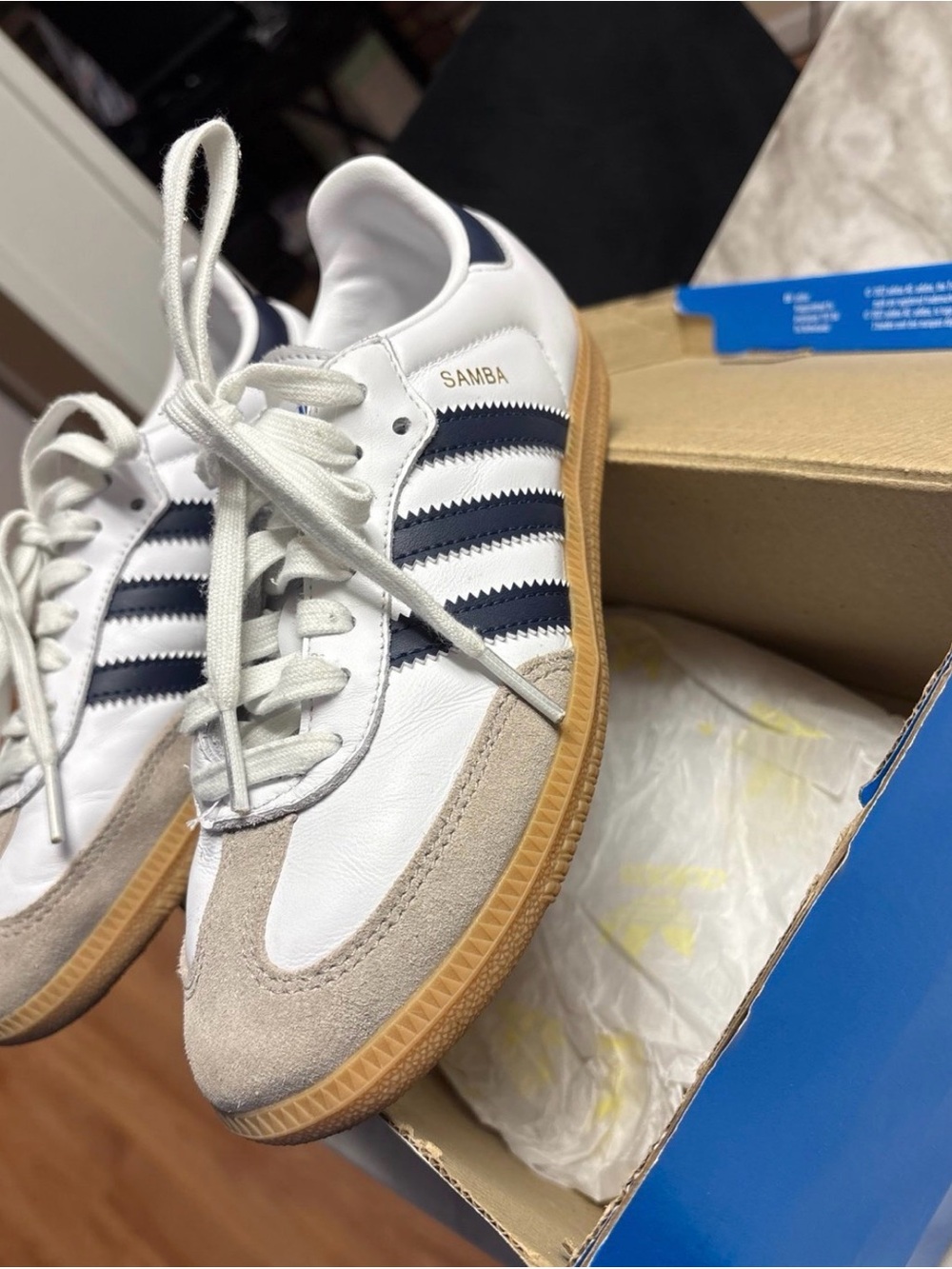 adidas Samba White Navy Gum Classic Sneakers